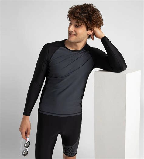 Buy Speedo Long Sleeve SunTop Oxid Grey-Black SwimActive Online ...