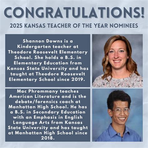 USD 383 announces nominees for 2025 Kansas Teacher of the Year - News ...