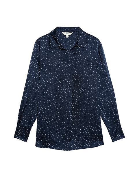 Buy Polka Dot Collared Popover Blouse at Marks & Spencer