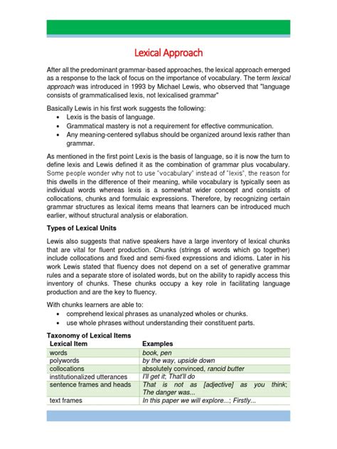 Image result for Lexical Approach Examples