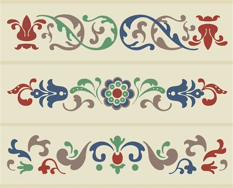 Traditioneel Russisch Ornament in drie versies in vector | Gratis Vector