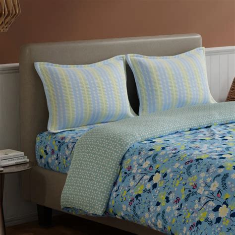 Buy BICHAUNA Amelia Cotton 4Pcs Floral Printed Double Bed-In-A-Bag Set ...