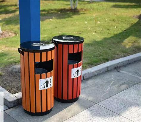 阳泉厂家出售圆形不锈钢造型垃圾桶仿木两分类垃圾桶 - 知乎