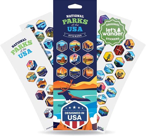 Amazon.com: LET'S WANDER National Parks Stickers Complete Set of All 63 ...