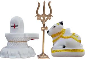 EliteTouch Shiva idol, Shivling Nandi for Pooja, trishul for Temple ...