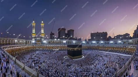 Premium Photo | Makkah al mukarramah A panoramic view of the Kaaba in ...