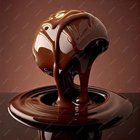 Premium Photo | Melting dark chocolate bonbon
