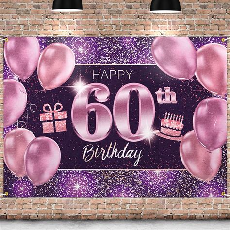 Buy PAKBOOM Happy 60th Birthday Banner Backdrop - 60 Birthday Party ...
