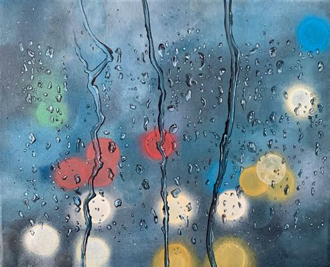 Acrylic Painting ‘Light Rain’ 30cm x 24cm – Victoria Obolensky