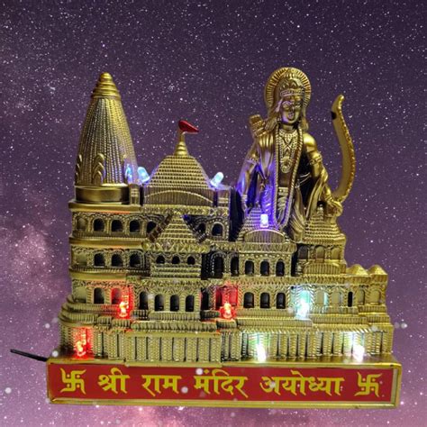 PRABHU DAYAL Shree Ram Mandir Replica 3D Model Temple LED Light 01 ...