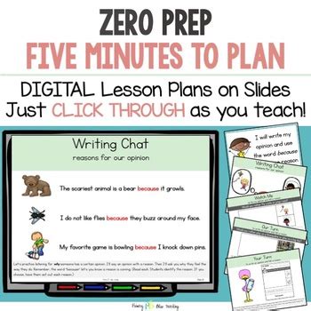 KINDERGARTEN EXPLICIT OPINION WRITING CURRICULUM by Primary Bliss Teaching