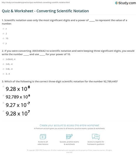 Scientific Notation Practice Worksheet With Answers - Printable And ...