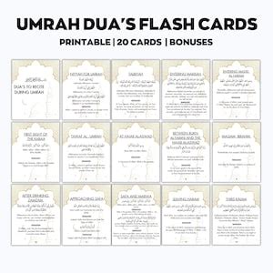 Buy Umrah Duas Printable, Floral Umrah Cards, Dua Cards Printable ...