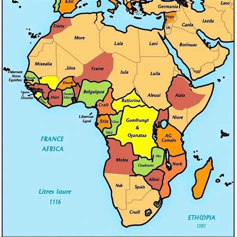 Map of african colonies 1914