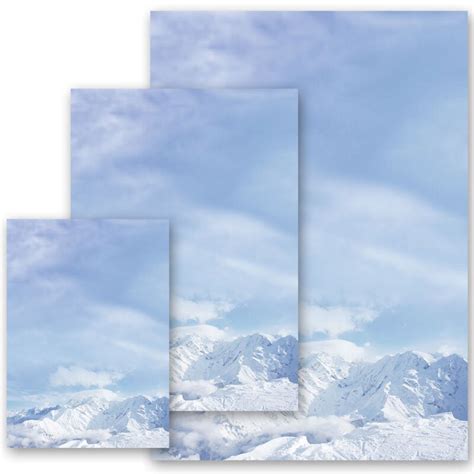 Briefpapier Berge Im Schnee Natur & Landschaft, Jahreszeiten - Winter