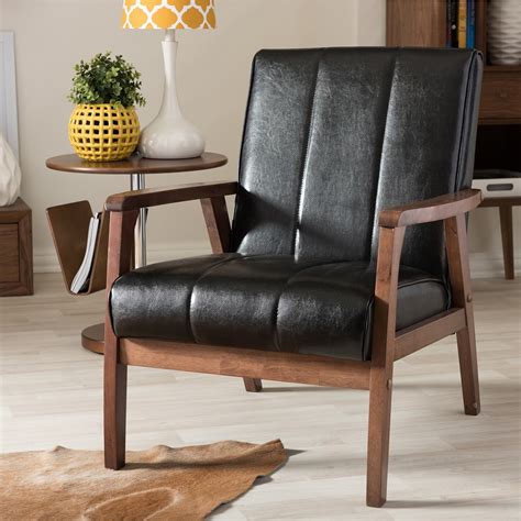 Black Leather Accent Chair