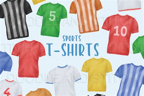 Soccer T-shirt Watercolor Clipart Football T-shirts Clip Art - Etsy