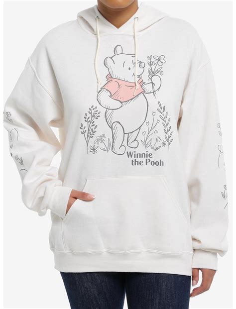 Disney Winnie The Pooh Cream Floral Girls Hoodie | Hot Topic