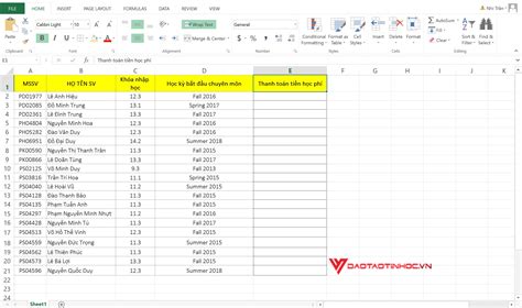 Cách sử dụng CTRL D trong excel và ví dụ minh họa - Daotaotinhoc.vn