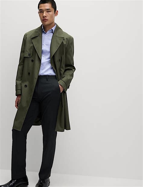 Buy Slim Fit Easy Iron Pure Cotton Textured Shirt at Marks & Spencer