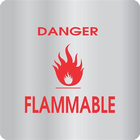 DLCCREATION Flammable Silver Stainless Steel Danger Sign Board - Size ...