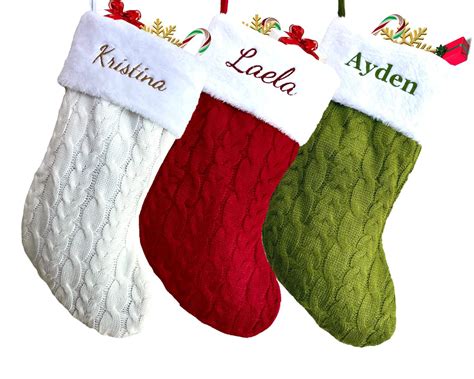 Amazon.com: Personalized Christmas Stockings, Custom Name Stockings ...