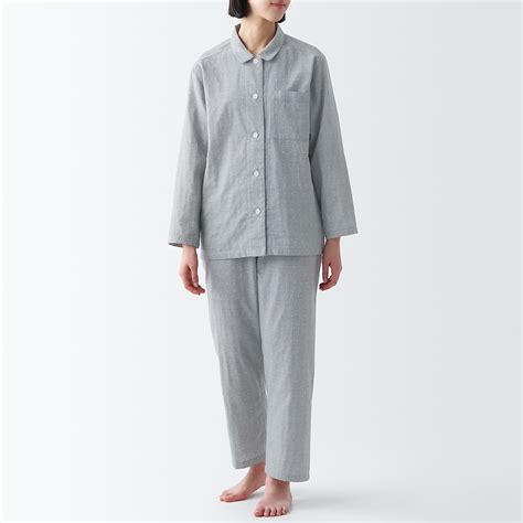 Ladies' Organic Cotton Double Gauze Side Seamless Long Sleeves Pajama ...