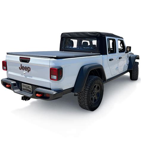 2020-2026 Jeep Gladiator JT Soft Top Replacement - 4 Door in Black Sailcloth Vinyl
