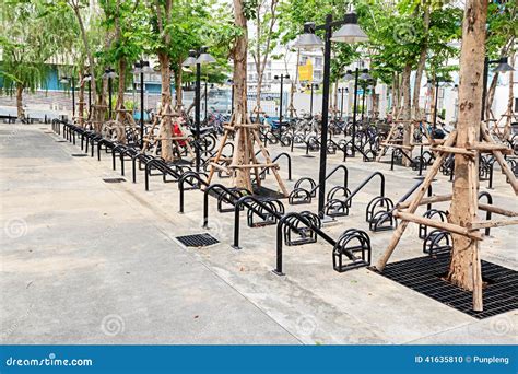 Bicycle Parking Lot stock photo. Image of campus, scene - 41635810