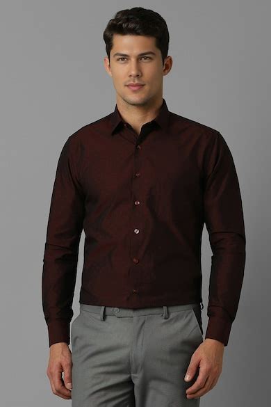 Buy Men Brown Slim Fit Print Full Sleeves Formal Shirt Online ...