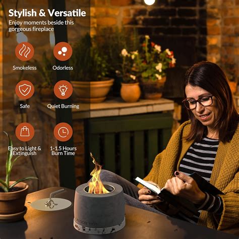 Buy Y&M Table Top Fire Pit, Portable Tabletop Fireplace Indoor Outdoor ...