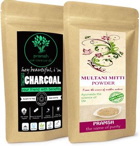 Pramsh Ayurveda 100% Organic Activated Charcoal || Multani Mitti ...