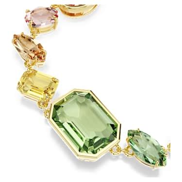 Gema bracelet, Mixed cuts, Multicolored, Gold-tone plated | Swarovski