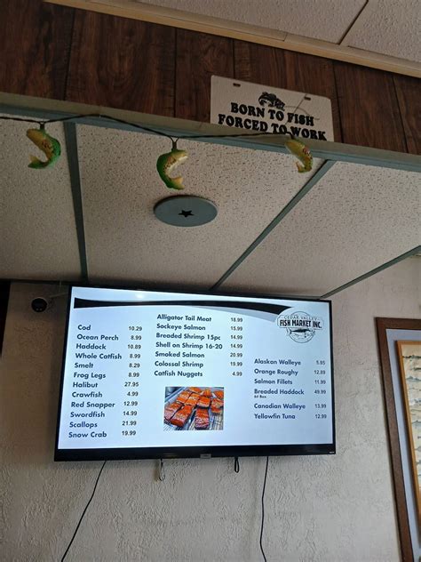 Menu at Cedar Valley Fish Market restaurant, Waterloo