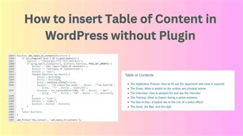 Image result for WordPress Content Table
