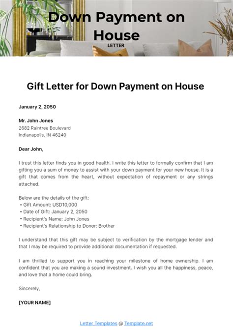 Free Printable Financial Gift Letter Template to Edit Online
