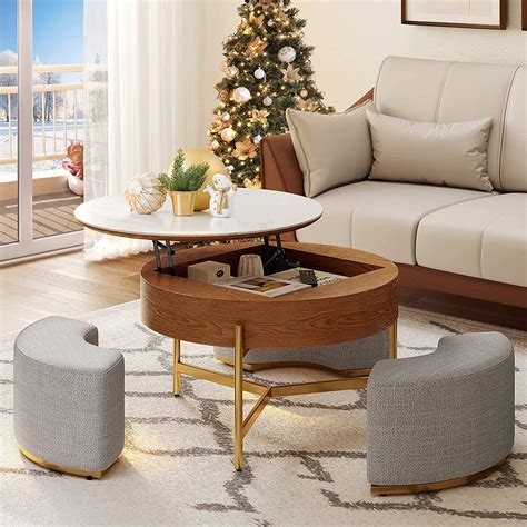 Lift Top Round Coffee Table with Storage – Stylish Storage & Modern Design