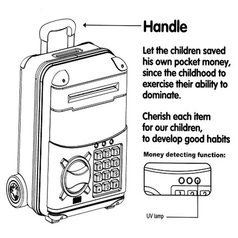 Money Safe Kids Piggy Bank with Electronic Lock Briefcase | Shop4Deal