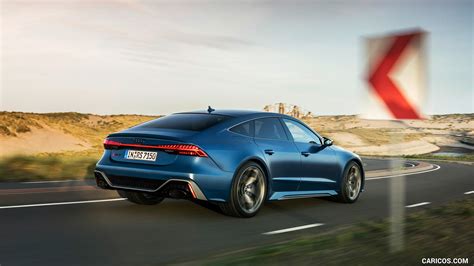 Audi RS 7 Sportback Performance | 2023MY (Color: Ascari Blue Matt) | Rear Three-Quarter