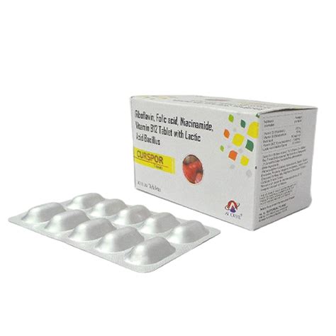 Curspor - Riboflavin, Folic acid, Niacinamide, Vitamin B12 Tablet with ...