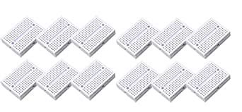 FEDUS 10 pcs White 170 Tie-Points Mini Solderless Prototype Breadboard ...