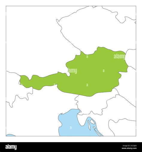 Map of Austria green highlighted with neighbor countries Stock Vector Image & Art - Alamy