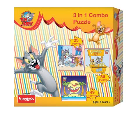 Buy Funskool Tom and Jerry 3-in-1 Combo Puzzle Online at Low Prices in ...