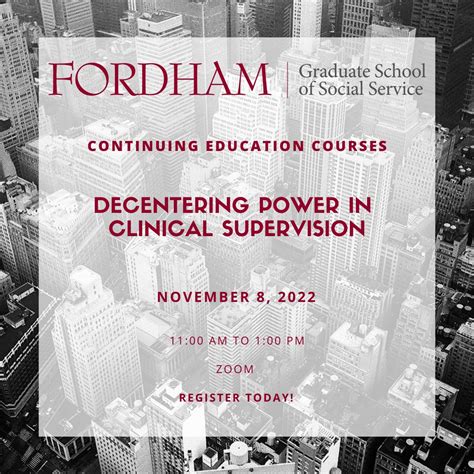 Fordham Graduate School of Social Service on LinkedIn: TOMORROW! Don't ...