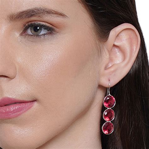 Buy SHOSHAA Silver-plated Red Handcrafted Studs Online