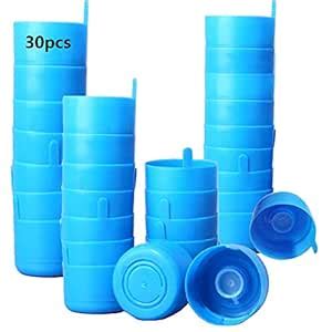 30PCS 55mm 3 and 5 Gallon Blue Non Spill Caps,Reusable Water Jugs Anti ...