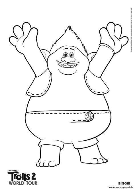 Trolls Coloring Pages Biggie