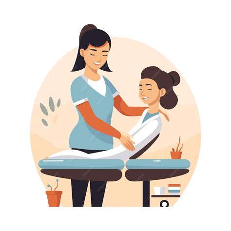 Massage Thérapeute Femme Qui Revient Au Massage Spa Illustration Vectorielle De Dessin Animé ...