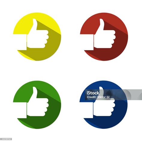 Mi Piace E Simbolo Thumbs Up In Diverse Icone Di Colori - Immagini ...