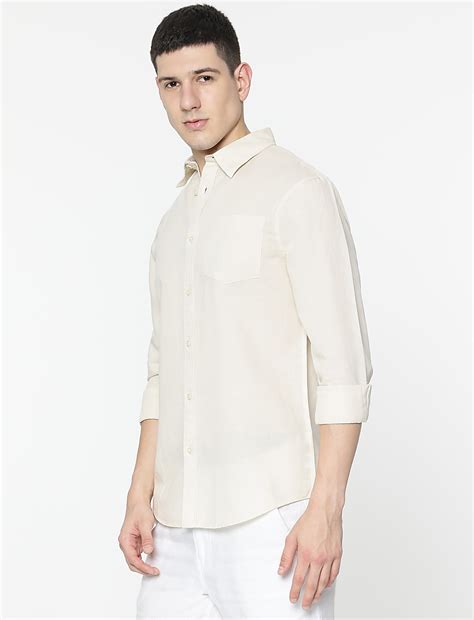 Buy Linen Rich Spread Collar Shirt at Marks & Spencer